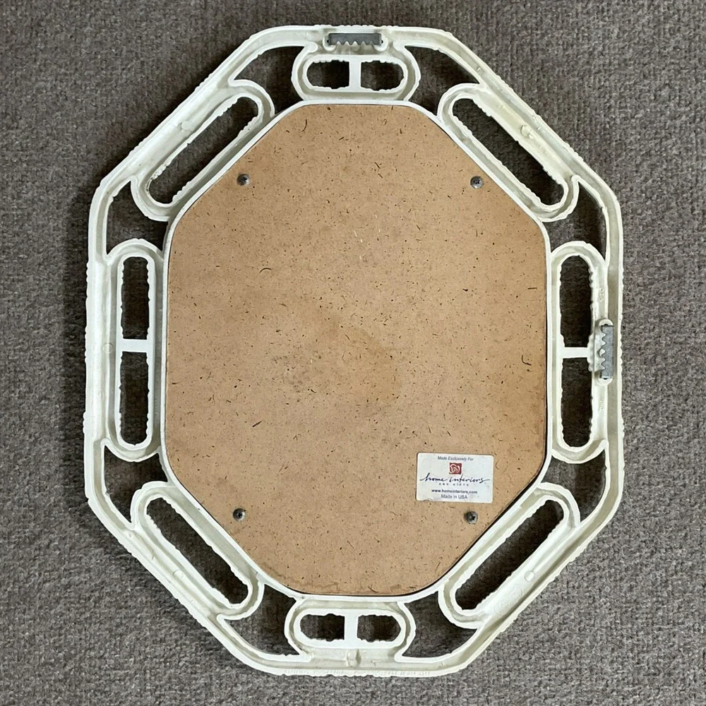 Vintage 1983 Homco Faux Bamboo Mirror 2144 BoHo cottage core 17x14 Made in USA